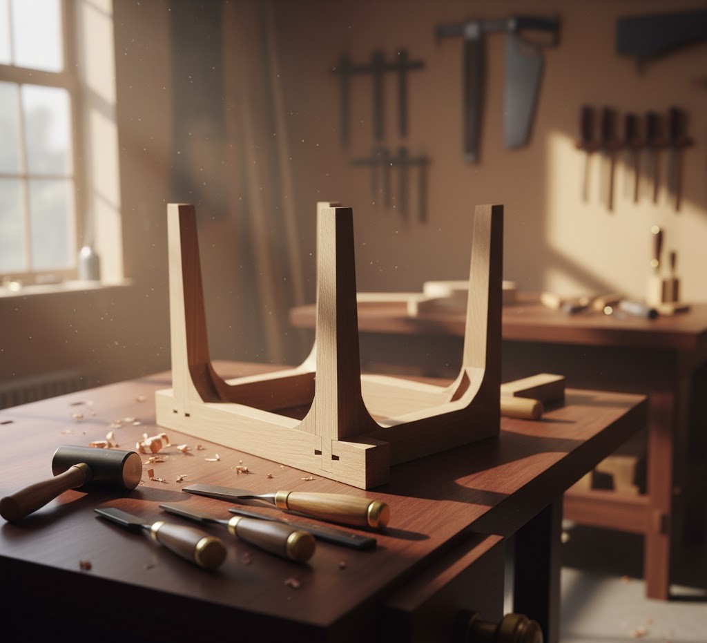 Vintage furniture restoration in progress