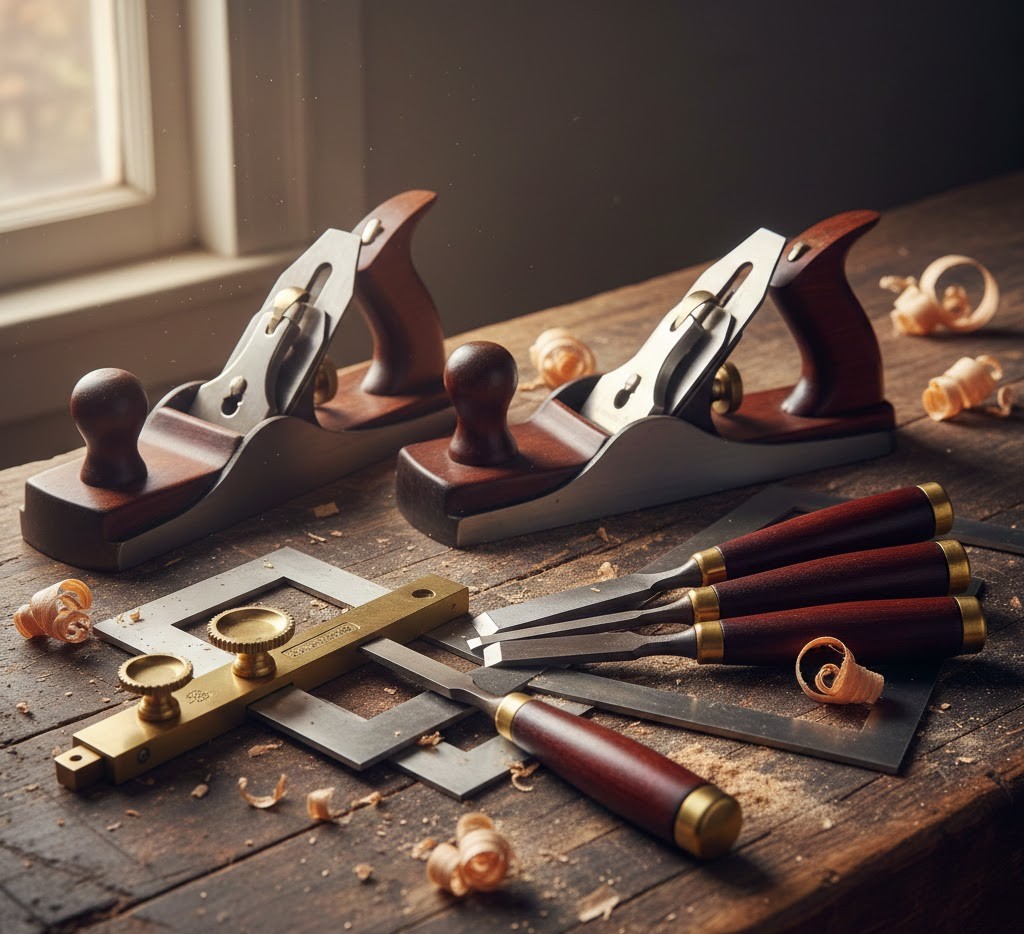 Sharpening hand tools on whetstone